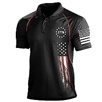 Polo Shirts for Men American Patriotic Flag Shirt Polo Shirts for Men 2024 Beach Holiday 3D Digital Printing Zipper