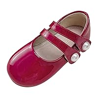 Girls Wide Shoes Children Pearl Leather Shoes Fashion Single Shoes with Soft Soles Black Tennis Shoes for Kids Girls