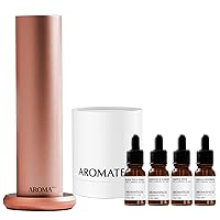 Aromini BT & The Autumn Collection Gift Set | AroMini BT Nebulizing Diffusion Technology Diffuser for Aromatherapy | Black Fig & Tonka, Pumpkin Spice, Vanilla Bourbon, Ganache & Almond Cream 10ML Arom