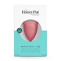 The Honey Pot Company - Menstrual Cup - 12 Hour Reusable Protection for Periods - Natural Feminine Hygiene Products - Hypoallergenic & Flexible Medical-Grade Silicone - Feminine Care - Size 2
