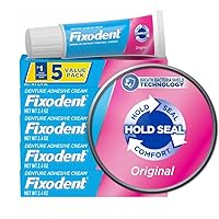 Fixodent Original Secure Denture Adhesive Cream for Full and Partial Denture Wearers, 2.4oz (Pack of 5)