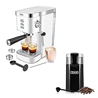 Gevi Electric Blade Grinder Stainless Steel Coffee Grinder for Coffee Espresso, Espresso Machine 20 Bar High Pressure,compact espresso machines with Milk Frother Steam Wand,Professional Cappuccino