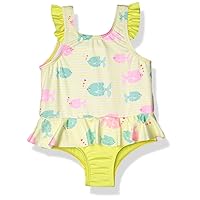Girls Baby One Piece Swimsuits with Ruffle Trim