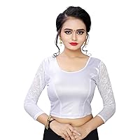 Women's Cotton Lycra Solid Long Sleeve Readymade Stitched Blouse Free Size
