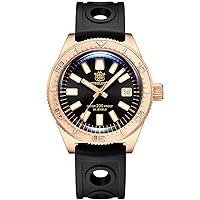 Mens Dive Watches, Men Automatic Watch Bronze Diving 200M Water Resistant Self Wind Mechanical Wristwatch BGW9 Luminous Sapphire Mirror Chronograph Bezel Rubber Strap NH35 (Diver Watches 1)