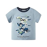 Boy Short 5 Toddler Kids Baby Boys Summer Cartoon Camouflage Dinosaur Short Sleeve Crewneck T Shirts Tops Boys