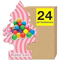 LITTLE TREES Air Fresheners Car Air Freshener. Hanging Tree Provides Long Lasting Scent for Auto or Home. Bubble Gum, 24 Air Fresheners