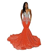 Mermaid Sequined Beaded Prom Shower Evening Party Dress Celebrity Pageant Gown