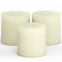 CANDWAX 3x3 Pillar Candle Set of 3 - Decorative Rustic Candles Unscented and Dinner Candles - Ideal as Wedding Candles or Large Candles for Home Interior - Ivory Candles