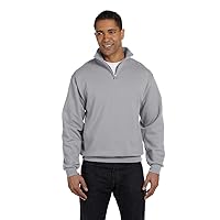Men's Quarter-Zip Cadet Collar Pullover Sweatshirt_Oxford_Large