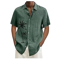 Shirts for Men Hawaiian Shirts Short Sleeve Button Up Collared Shirts 2023 Summer Beach Shirts Mens Floral Tops