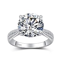 Moissanite Engagement Rings for Women,Women's Solitaire Engagement Moissanite Promise Rings 925 Sterling Silver with 18K Gold Plated,D Color VVS1 Wedding Band Moissanite Ring 1.5/2/3/4CT