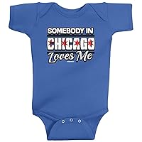 Threadrock Baby Boys' Somebody In Chicago Loves Me Infant Bodysuit