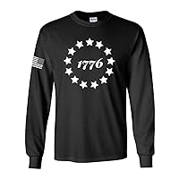 Patriot Pride Collection 1776 Betsy Ross Flag 13 Stars Men's Long Sleeve T-Shirt