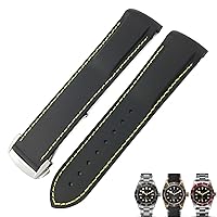 20mm 22mm Rubber Folding Buckle Watch Strap Black Blue Red Watch Bands for Tudor Black Bay for Men Bracelet