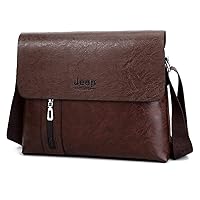 Men Messenger Bag Leather Casual Zipper Soft Leather Solid Flap Briefcase Sling Crossbody Shoulder Bags For Male