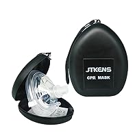 1pack CPR First Aid kit Black CPR Rescue Mask Resuscitator Hard Case with Wrist Strap Air Cushioned Edges