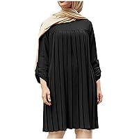 Dress Matching for Couples Women's Muslim Long Sleeve Button Down Abaya Casual Dress Dubai Outfits