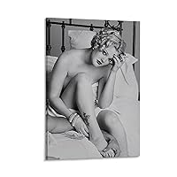 Sexy Actress Drew Barrymore Poster Fashion Celebrity Portrait Art Decoration Canvas Poster Wall Art Decor Print Picture Paintings for Living Room Bedroom Decoration Frame-style 12x18inch(30x45cm)