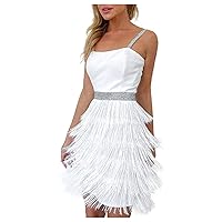 Womens Dresses Party Sexy Dress Fashion Solid Color Sequin Fringe Dress New Years Eve Dress