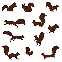 Squirrel Wall Decal Nursery Sticker Set Add to Tree Wall Decals Decor for Kids Rooms #1250 (12 Squirrel Decals Included) (Matte Brown)