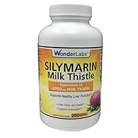 Wonder Labs Silymarin Milk Thistle, Supports Healthy Liver Detox - 250 Softgels