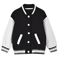 Cromoncent Boys Girls Color Block Varsity Jackets, 18 Months - 14 Years