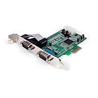 StarTech.com 2-port PCI Express RS232 Serial Adapter Card - PCIe RS232 Serial Host Controller Card - PCIe to Dual Serial DB9 Card - 16550 UART - Expansion Card - Windows & Linux (PEX2S553)