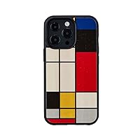 Man&Wood I21242i13P iPhone 13 Pro Case, Natural Wood, Natural Mondrian TPU and Polycarbonate Hybrid with Strap Hole, Wireless Charging