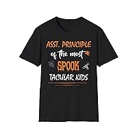 Huanted Quote ‘Asst. Principle of The Most Spook Tacular Kids’ Unisex Cotton T-Shirt
