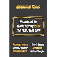 Throwback to World History 2015 The Year I Was Born: The Most Important Historical Facts Gathered On A Very Special Way (Births & Deaths, Sports, Big ... Amazing Gift for Birthdays, Anniversaries...