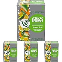 V8 SPARKLING +ENERGY Lemon Lime Energy Drink, 11.5 fl oz Can (Pack of 16)