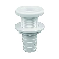 Attwood 3874-3 Polypropylene Durable Thru-Hull Connector Fitting, White Finish