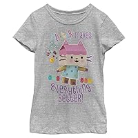 Fifth Sun Girl's Glitter Box Cat T-Shirt