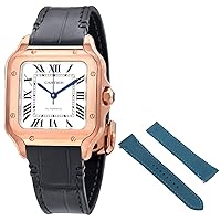 Cartier Santos Medium Model Silvered Opaline Dial Automatic Ladies Watch WGSA0028