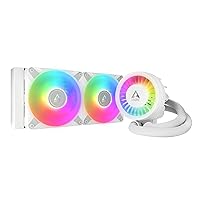 ARCTIC Liquid Freezer III 240 A-RGB - Water Cooling PC, CPU AIO Water Cooler, Intel & AMD Compatible, efficient PWM-Controlled Pump, Fan: 200-1800 RPM, LGA1851 and LGA1700 Contact Frame - White