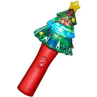 Christmas Tree Wand with Spinning Lights Handheld Light Show for Parades and Stocking Stuffers