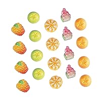 ERINGOGO Fruities 100 Pcs Resin Jewelry Accessories Pendants Keychains DIY Decor Cute Pendants Nail Polish Fake Fruit Decor DIY Art Crafts Bead Fruitella Resin Material Charm 3D Mini