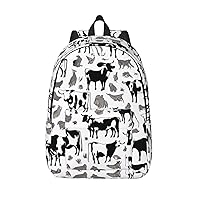 Cow Print Patterns Backpack Lightweight Casual Backpack Multipurpose Canvas Backpack With Laptop Compartmen