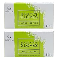 Colortrak Disposable Powder Free Vinyl Gloves, Single-Use, Latex-Free, Powder Free, Ambidextrous, Black