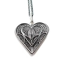 NOVICA Handmade .925 Sterling Silver Filigree Heart Necklace Fair Trade Shaped Pendant Peru 'Heart Full of Love'