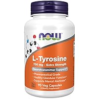 Supplements, L-Tyrosine 750 mg, Supports Mental Alertness*, Neurotransmitter Support*, 90 Veg Capsules