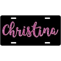 Custom License Plate Front of Car | Custom Personalized Front License Plates | Custom Car Tags | Car Tags | Made in USA (Glitter Effect Text)