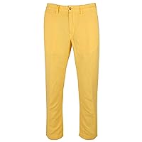 Men's Straight Fit Linen Cotton Pants YLW 34x32 Yellow