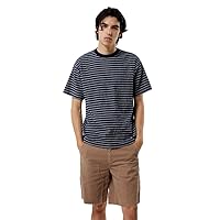 PacSun Men's Compass Striped Texture T-Shirt - Blue/Tan Size Small