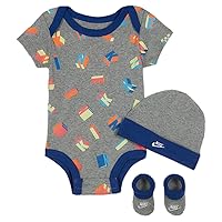 Nike Hat Bodysuit Bootie Set (Infant) Dark Grey