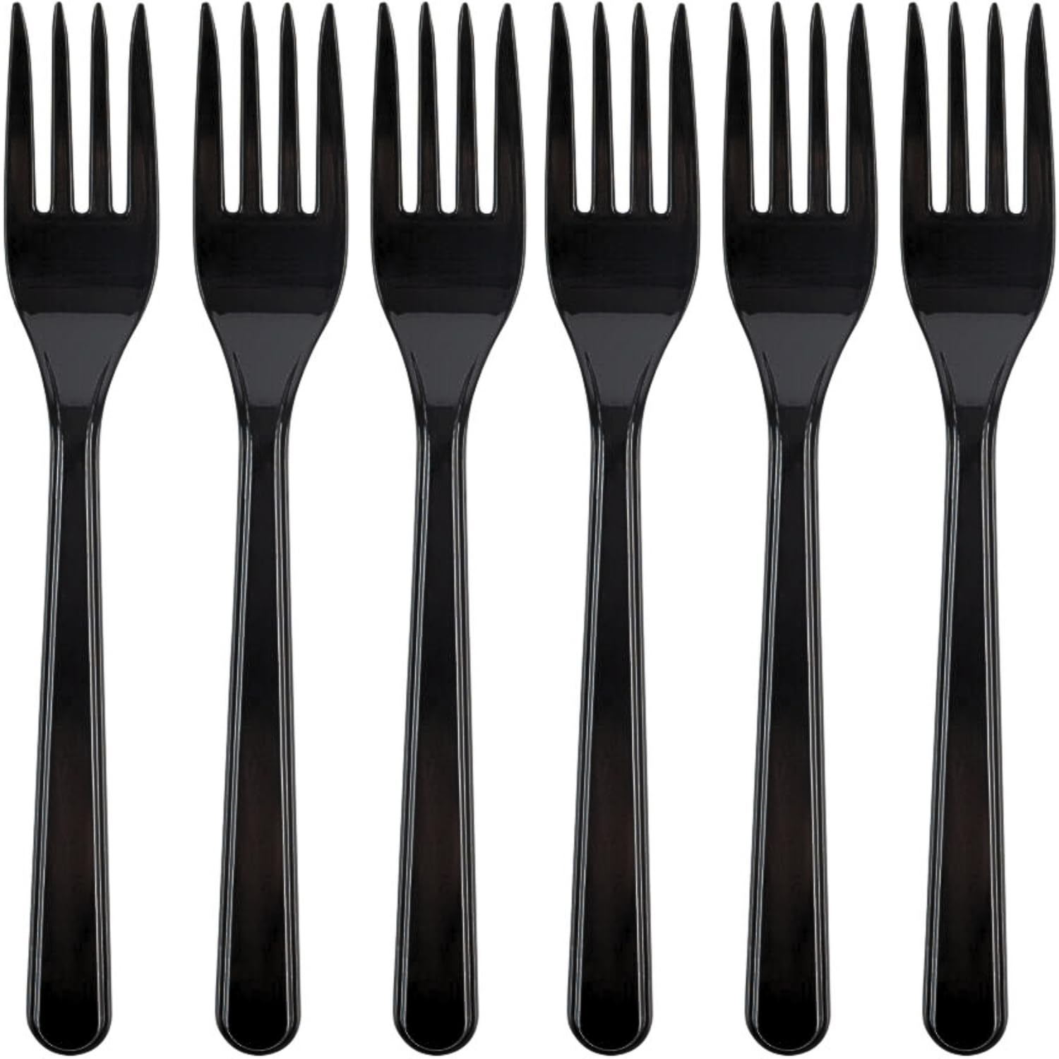 Kitchen Selection Black Plastic Forks (Pack Of 50) - Extra Heavy Classic Dinnerware, Perfect Party Supplies for Weddings, Birthdays, Themed Events, Special Occasions, & More