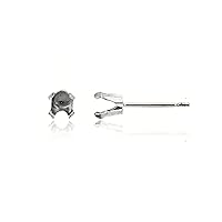 10K White Gold 4mm Round 4-Prong Stud Finding (Pair)