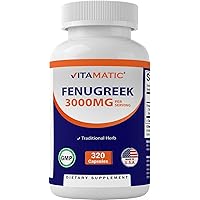 Fenugreek Capsules Extra Strength 3000 mg per Serving - Trigonella Foenum-Graecum - Methi Seeds Powder Pills - 320 Vegetarian Capsules