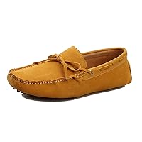 TDA Men's New Knot Suede Driving Loafers Penny Boat Shoes